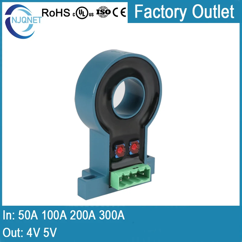 Closed loop hall effect current sensor QNHC6 AC DC 50A 100A 200A 300A Output 4V 5V hall current transducer transform transmitter