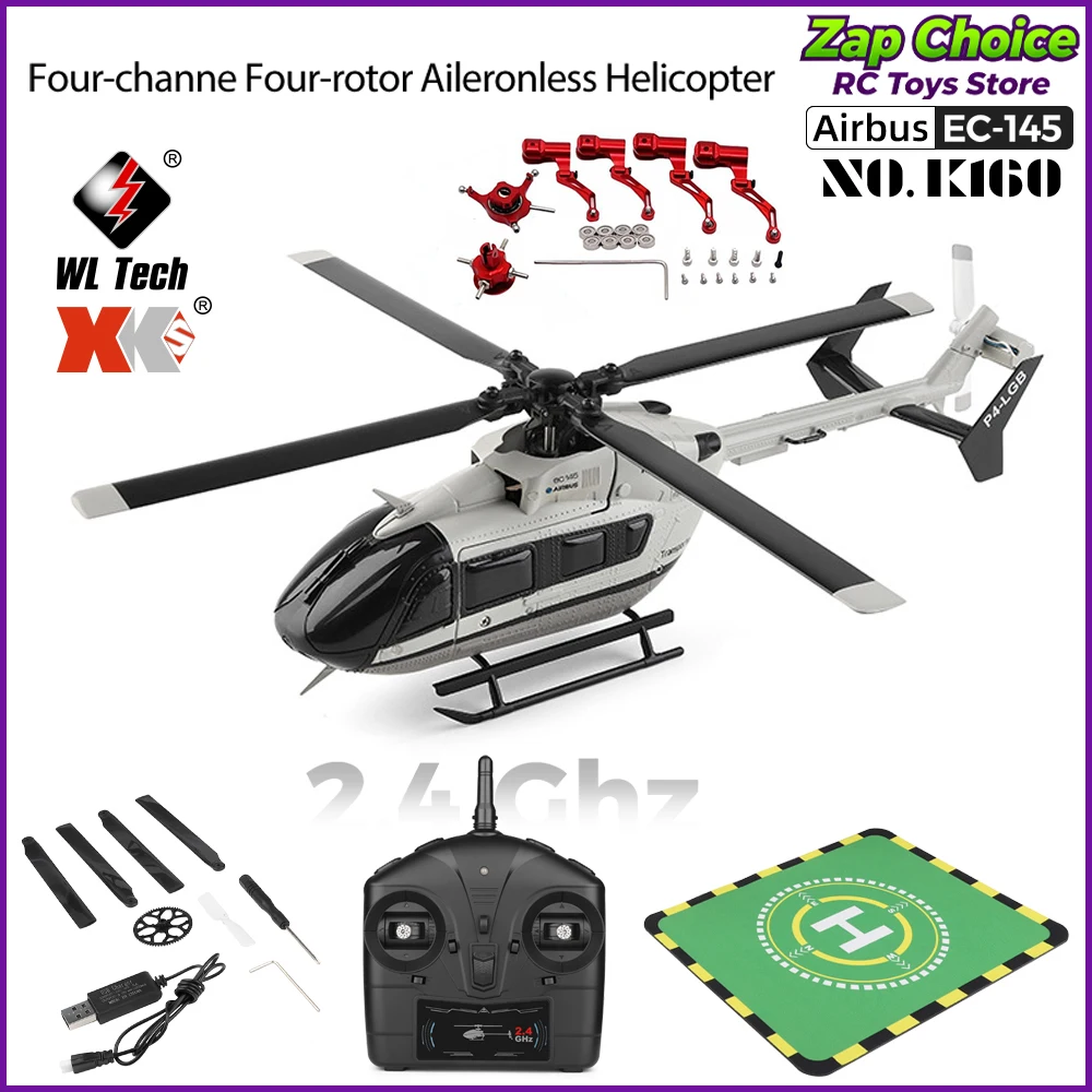 WLtoys K160 EC-145 Hélicoptère RC Brushless RTF 2.4G