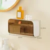 Wall-mounted Compartment Cosmetic Storage Box, Cosmetics Makeup Remover Cotton Swab Pad Storage Box, Bathroom Finishing Box 4