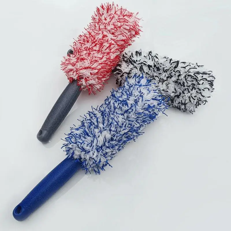 Long Handle Car Wheel Brush Auto Rims Cleaning Scrub Brushes Soft Plush Tire Scrubber Car Hubs Detailing Brush Car Maintenance
