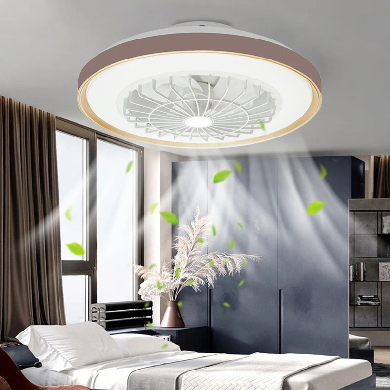 LED Ceiling Fan Light Modern 360 &deg; Surround Swing Wind Remote Control Infinite Dimming Living Room Bedroom Light 110V-220V