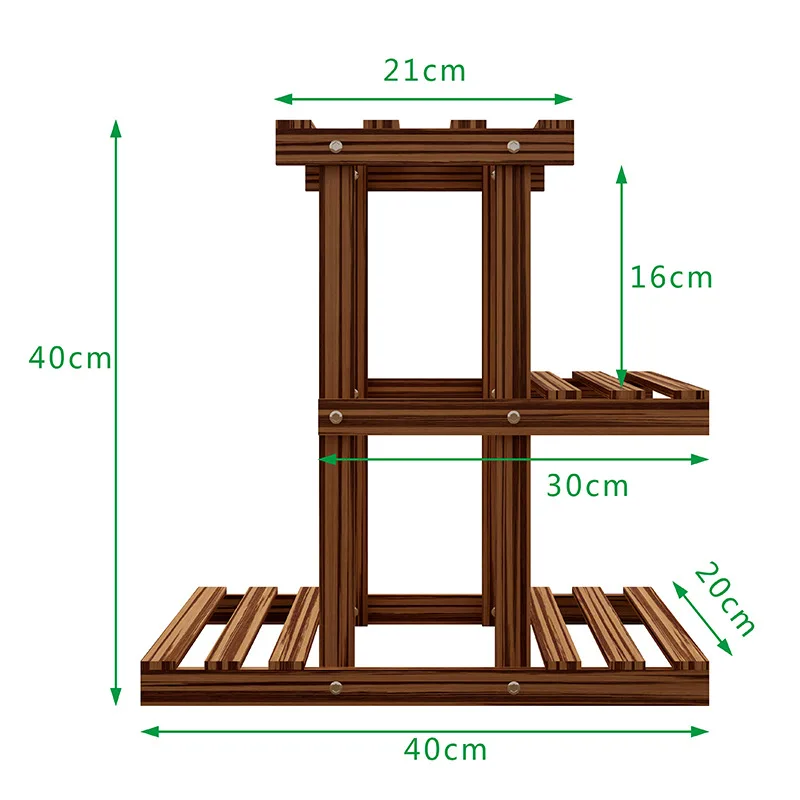 3 Tier Flower Stand Plant Stand Rack Solid Wood Living Room Decoration Floor-to-ceiling Multiple Flower Pot Indoor Outdoor