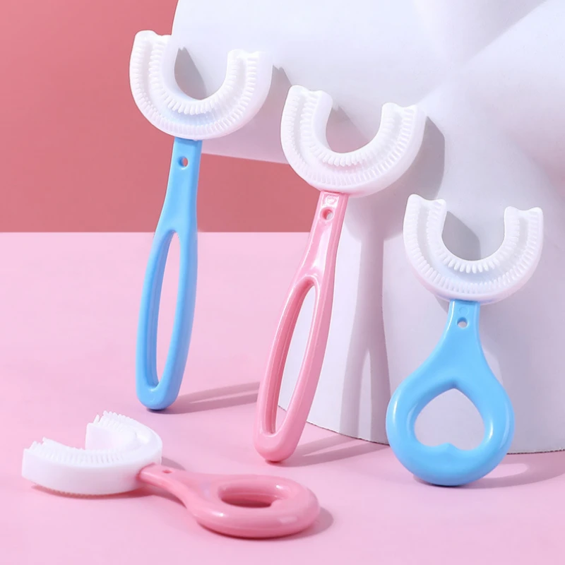 Baby Toothbrush Children 360 Degree U-shaped Child Toothbrush Teethers Baby Brush Silicone Kids Teeth Oral Care Cleaning