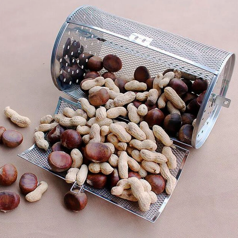 Rotisserie Basket Grill Roaster Drum Chili Roaster Drum Oven Basket Rotisserie Grill Cage Baking Rotary Nuts Beans Peanut