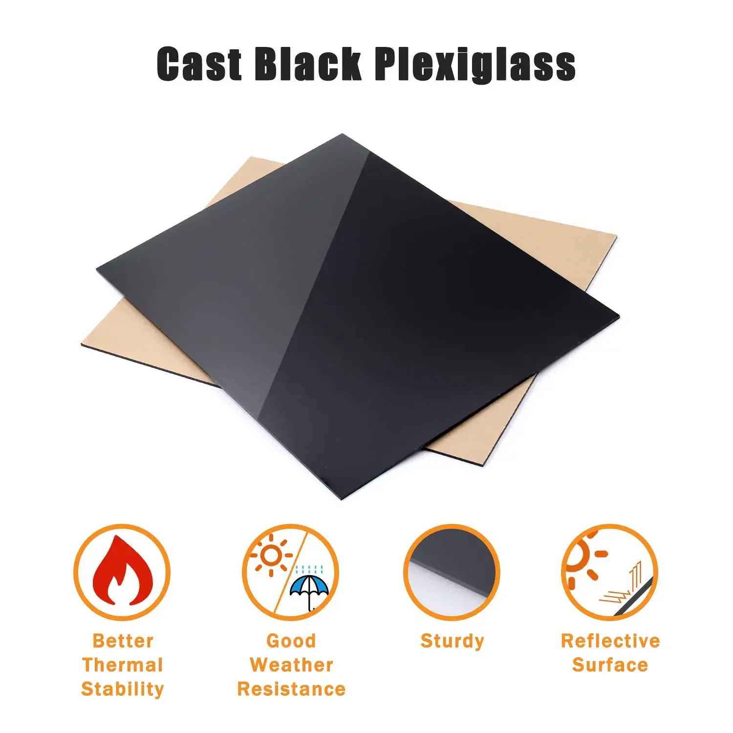 Glossy Black Acrylic Sheet Board Organic Glass Polymethyl Methacrylate 1mm  3mm 8mm Thickness 200*200mm - Window-dressing Hardware - AliExpress