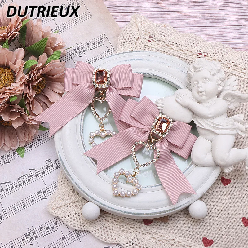 

Japanese Sweet Lady Cute Girls Headdress Rhinestone Love Letter Printing Practical Hairclip A Pair of Hair Clip Hair Accessories