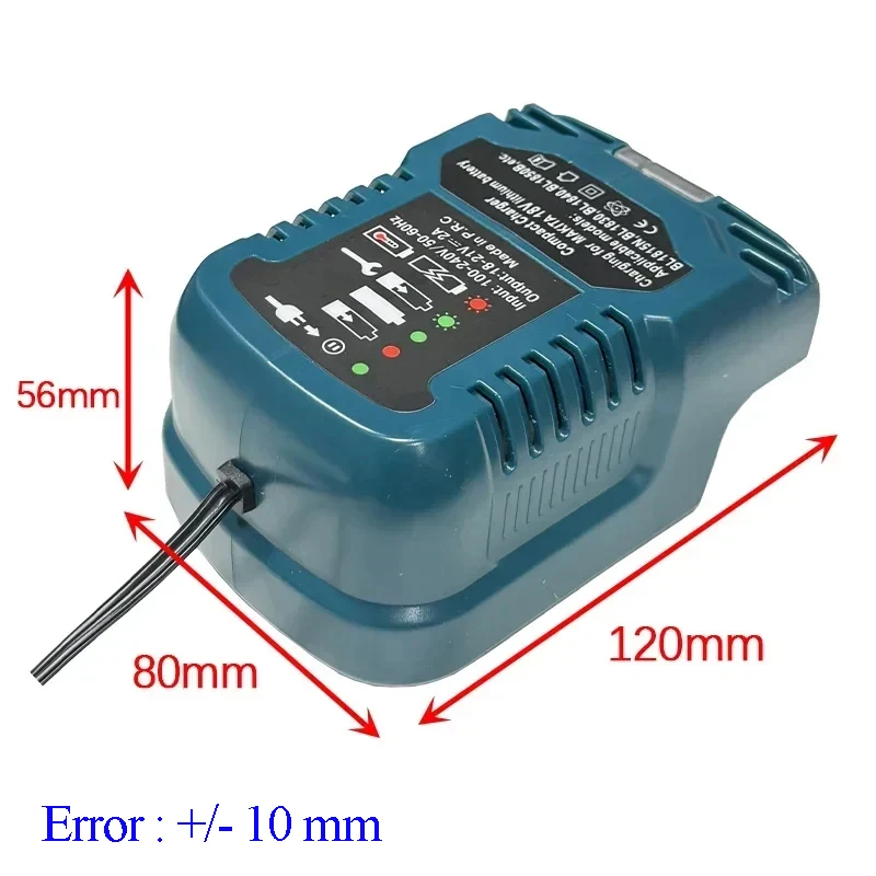 전동 공구 액세서리 DC 12V 24V 담배 라이터 플러그 리튬 이온 배터리 차량용 충전기 Makita 18V 배터리 BL1860 BL1830 용 LED