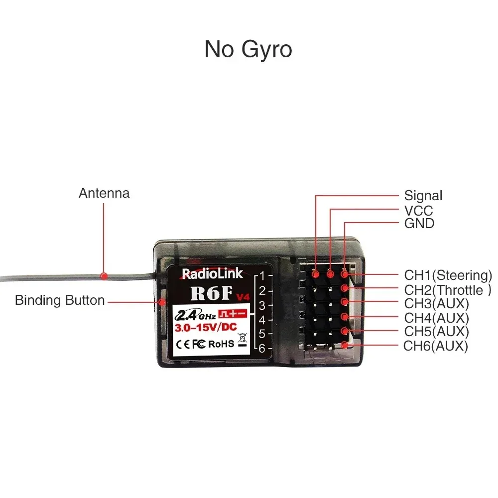 RC Radiolink R6FG 6 Kanal 2.4G ile Gyroscope ile AlÄ±cÄ±