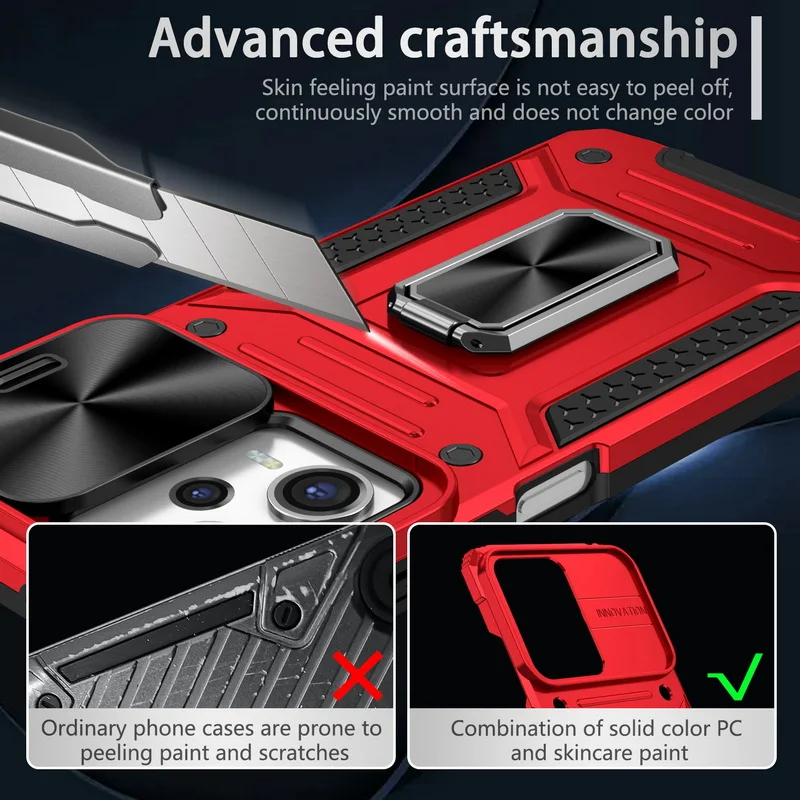 Slide Push Window Kameraschutzhülle für Xiaomi Redmi Note 12 11 Mi Poco X5 Pro Rüstung Magnetringhalter Ständer_voghion.com