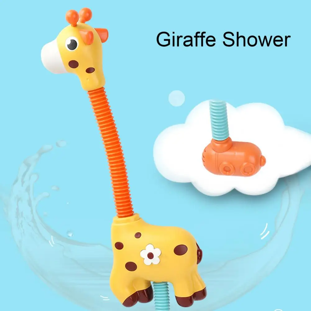 Unique Infant Shower Toy Bright-colored Shower Spray Toy Wear-resistant Carton Giraffe Infant Waterproof