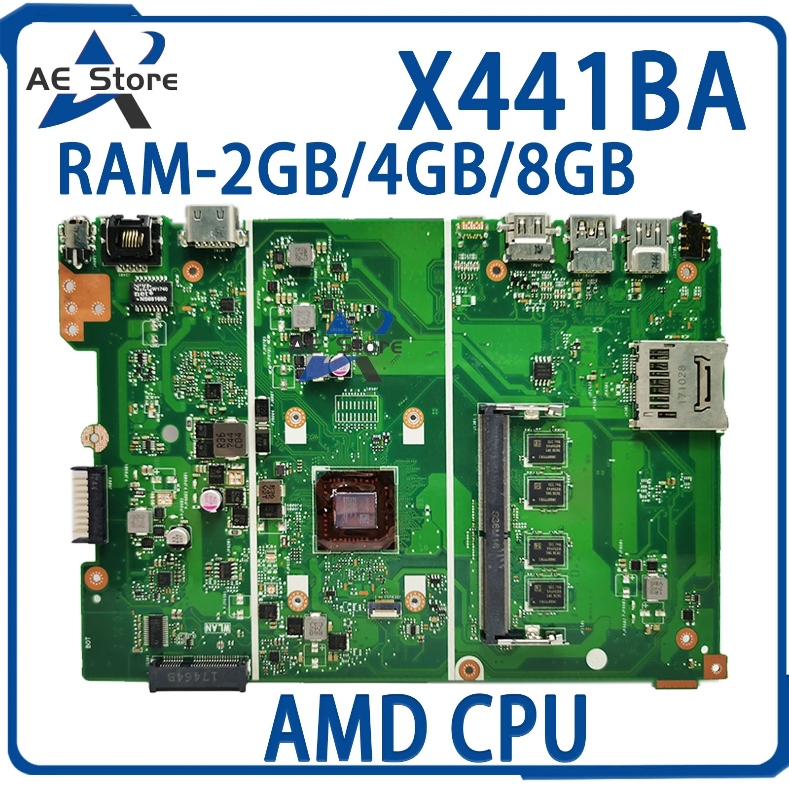X441B Материнская плата ASUS X441BA A441B K441B F441B материнская плата для ноутбука A6 A9 2G/4G/8G-RAM