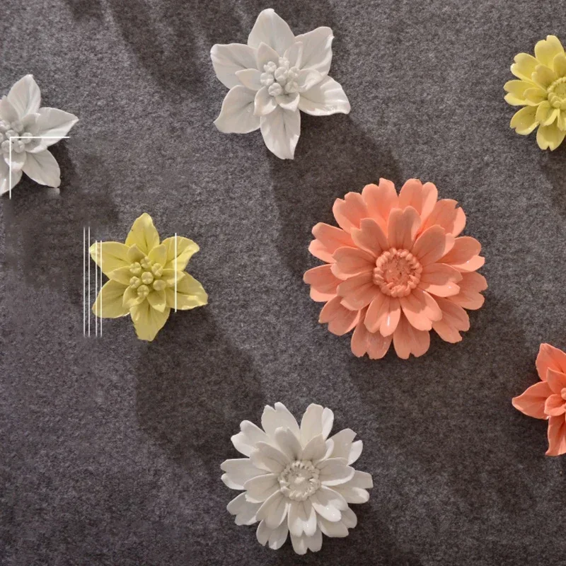 

Креативный керамический цветочный настенный орнамент, украшение для дома, Подсолнухи, гардении, Настенная роспись, аксессуары