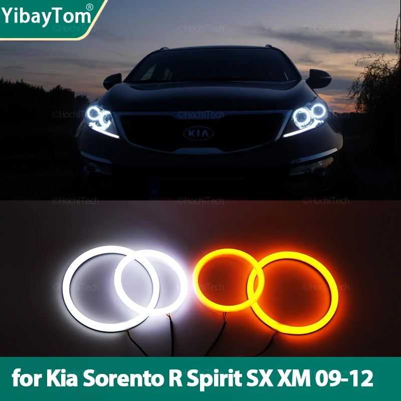 

Cotton Switchback Turn signal Light Halo Rings DRL LED Angel Eyes For Kia Sorento R Spirit SX XM 2009-2012 White Yellow Bright
