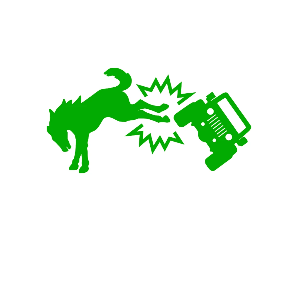 Humorous Bucking Kicking Car Bumper Sticker - Waterproof Die-Cut Decoration