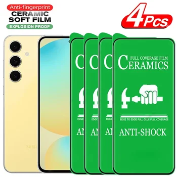 4PCS Pellicola morbida in ceramica per Samsung Galaxy S25 Ultra Proteggi schermo per Samsung Galaxy S23 S21 S20 S22 Plus FE S24 Ultra Pellicola