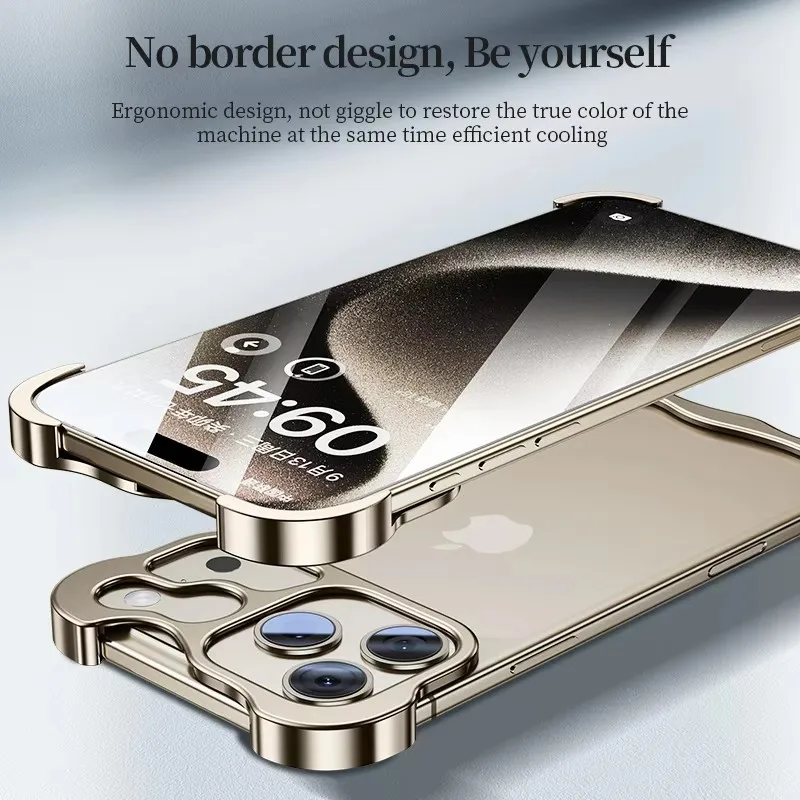 Irregular Metal Frame Bumper Phone Case with Aviation Aluminum Alloy Shockproof Cover
