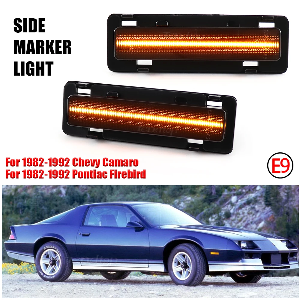 

Amber Led Side Marker Light for Chevrolet Camaro For Pontiac Firebird 1982-1992 Front Bumper Fender Lamps Sidemarker Lamp