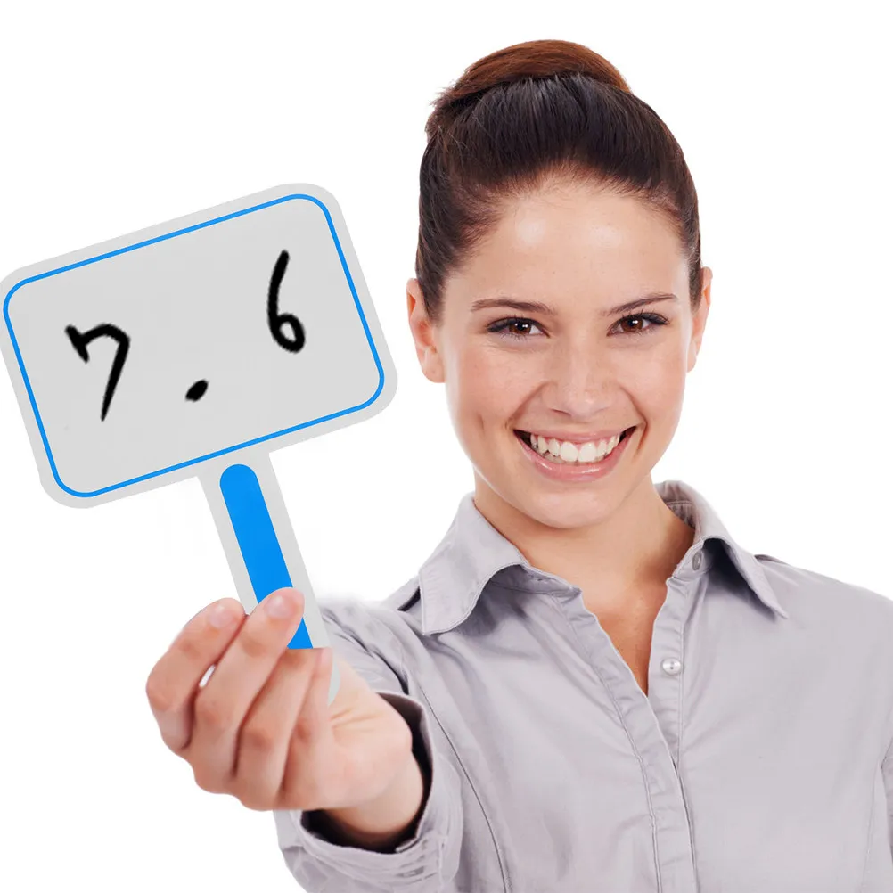 4개 휴대용 드라이 이레이즈 점수판, 교실 투표, 심사위원 점수 매기기, 교육, 사무실 회의용 단면 화이트보드