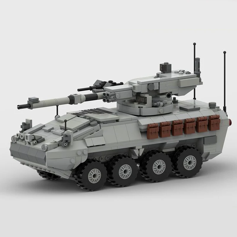767 шт. WW2 военная модель MOC M1128 Stryker MGS Mobile Gun System DIY креативные идеи высокотехнологичная детская игрушка подарок бронированный автомобиль блок