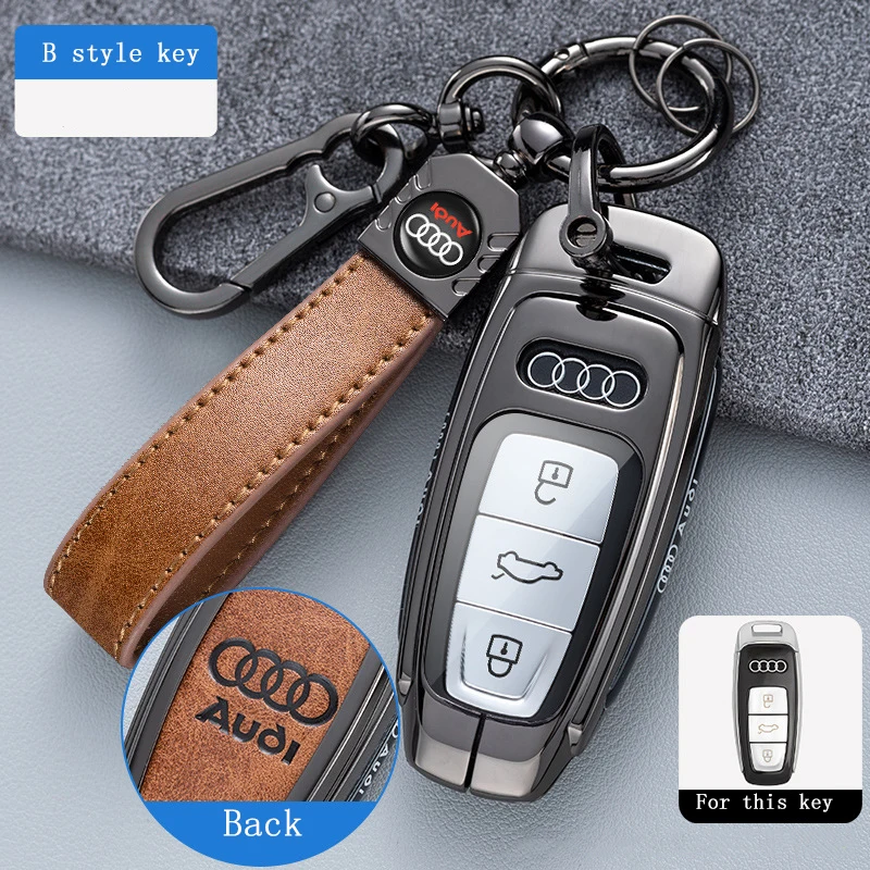 Carcasa de aleación de metal para llave de coche, funda para llavero, llaveros para Audi A3, A4, A5, A6, A7, A8, Q2, Q3, Q4, Q5, Q7, Q8, S5, S6, S7, S Line, accesorios