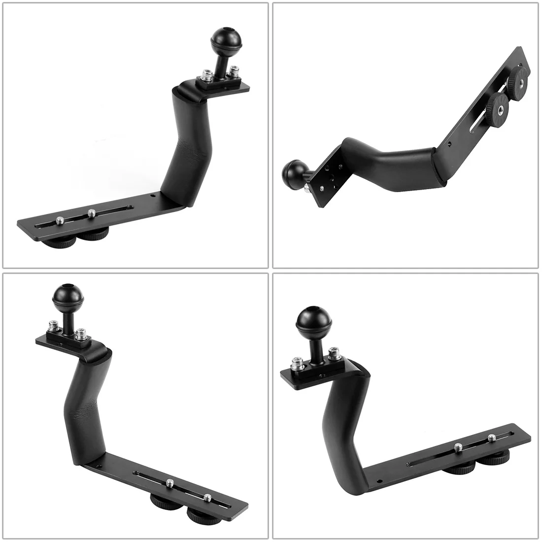 Aluminum Alloy Diving Bracket Z Type Single Handle With Base Adapter for Underw