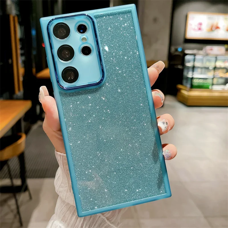 Glitter Silicone Case For Samsung Galaxy A15 S23 A05 A04 A14 A34 A54 A52 A13 A23 A33 A53 A73 Lens Protetcor Soft Cover_voghion.com