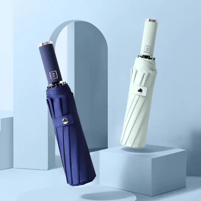 Nagy Méretű Összecsukható Erős Szélálló Utazási Esernyő Család Paraguák 3 Hajtogatott Esővihar Férfiak