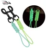 1 PCS Diving 316 Stainless Steel Bolt Snap Hook With Rope Hand Woven Luminous Fixed Rope Anti-lost Safety Rope BCD Accessory 4