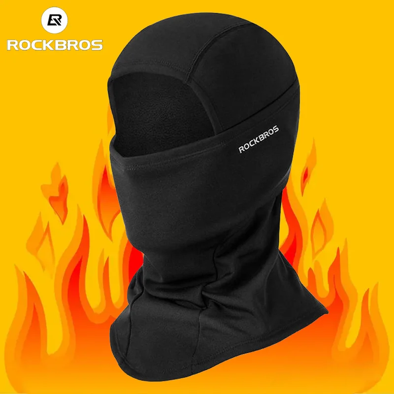 ROCKBROS Winter Cycling Mask Fleece Full Face Bicycle Motorcycle Riding Balaclava Fishing Skiing Cap Cold Protection Headgear