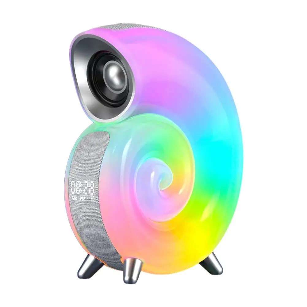 스마트 알람 조명 알람 시계, 콘 블루투스 스피커 조명, RGB 앱 제어, 분위기 오디오, 다채로운 V9Z7