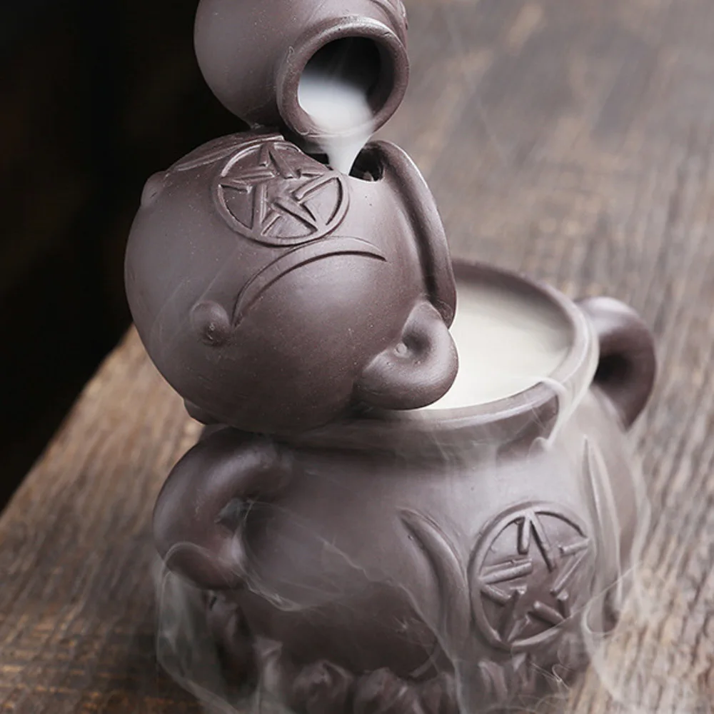 1pc Creative Home Decorations Zen Meditation Wine Jat Ster Tea Ceremony Backflow Incense Burner Candle Holders Home Decoration