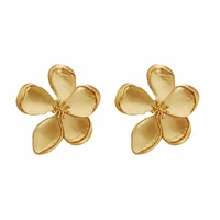 New Exaggerated European & American Style Metal Flower Stud Earrings For Women's Daily Wear Fashion Gold Color Jewelry Gifts - Image 6
