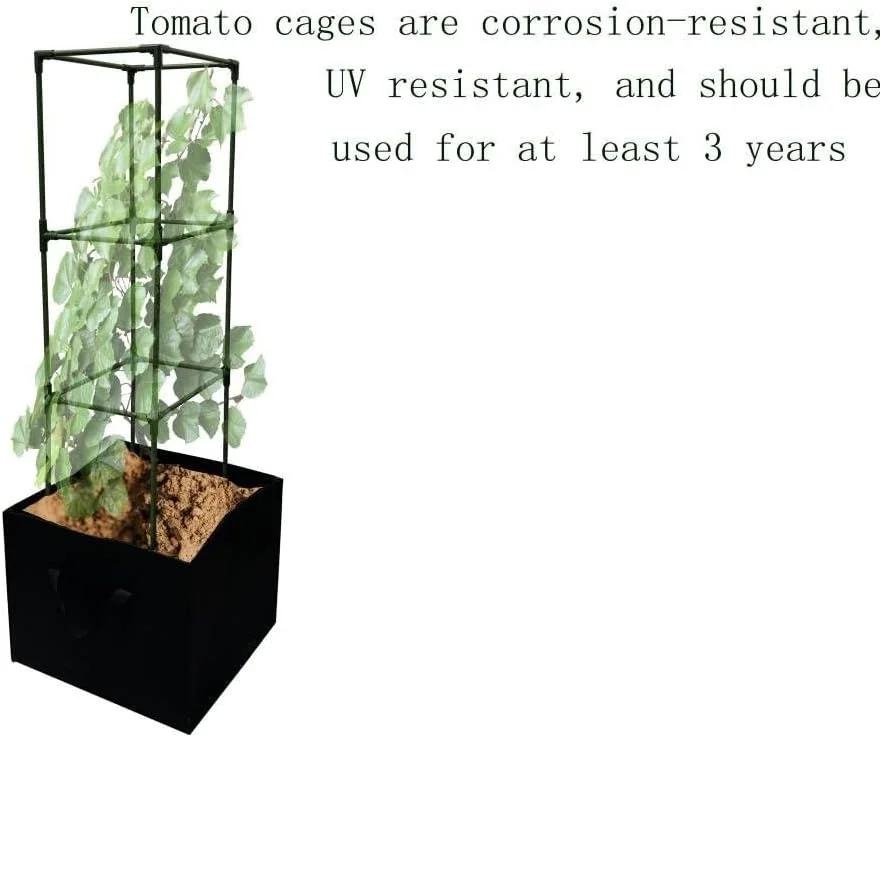 3 Pack Tomato Cages with Grow Bags, Tomato Planter, Trellis,48 inch