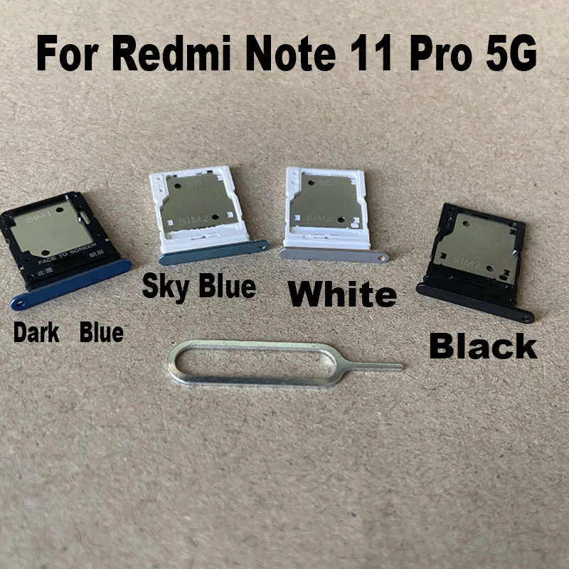 New For Xiaomi Redmi Note 11 PRO 5G Sim Card Tray Slot Holder Socket Adapter Connector Repair Parts