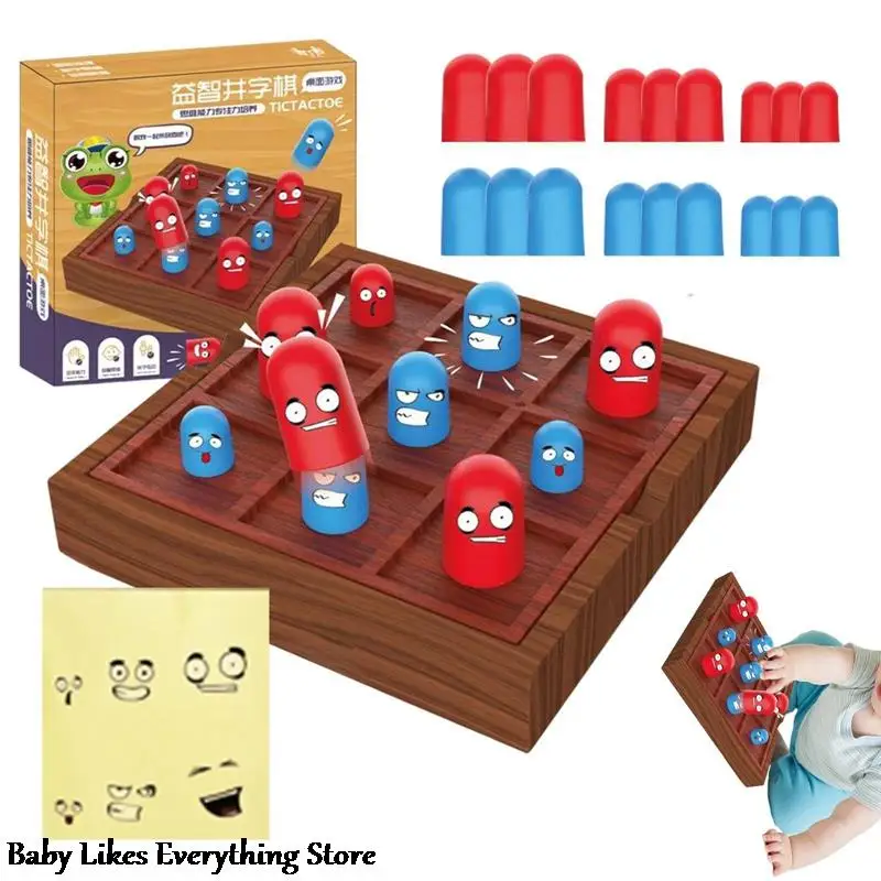 

Plastic Tic Tac Toe Board Game Leisure Educational Family Games Funny Table Game Parent-Child Tic Tac Toe Chess Game Toys Gifts