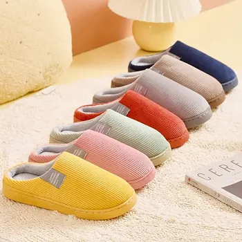 Women's Men's Thick Soft Bottom Home Slippers Household Plush Slippers Anti-slip Thermal Slippers Indoor Winter 1