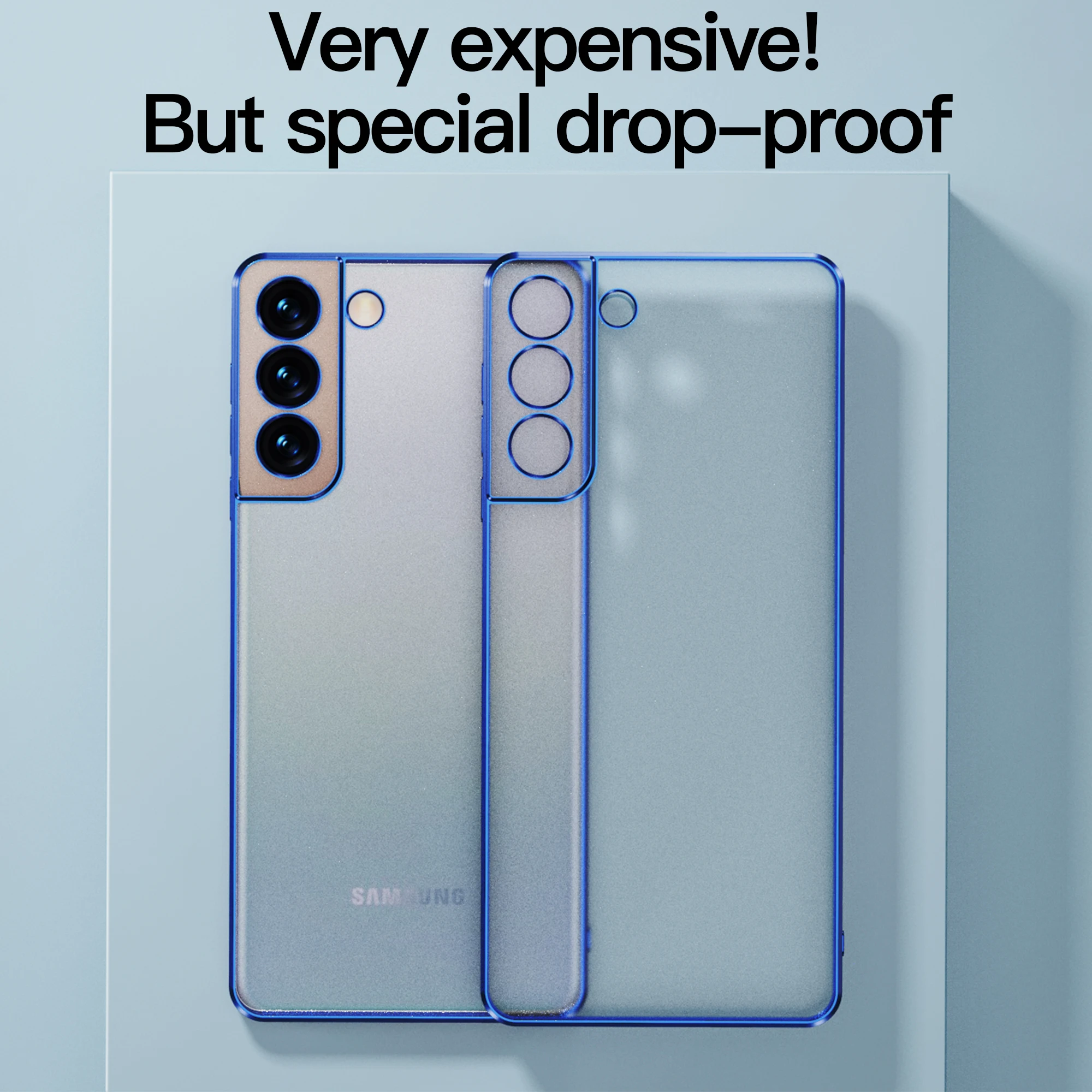 Custodia Per Telefono Per Samsung S21Ultra, Galvanica, Smerigliata, Speciale, A Prova Di Caduta, Scoperta, Pacchetto Obiettivo, Nuovo