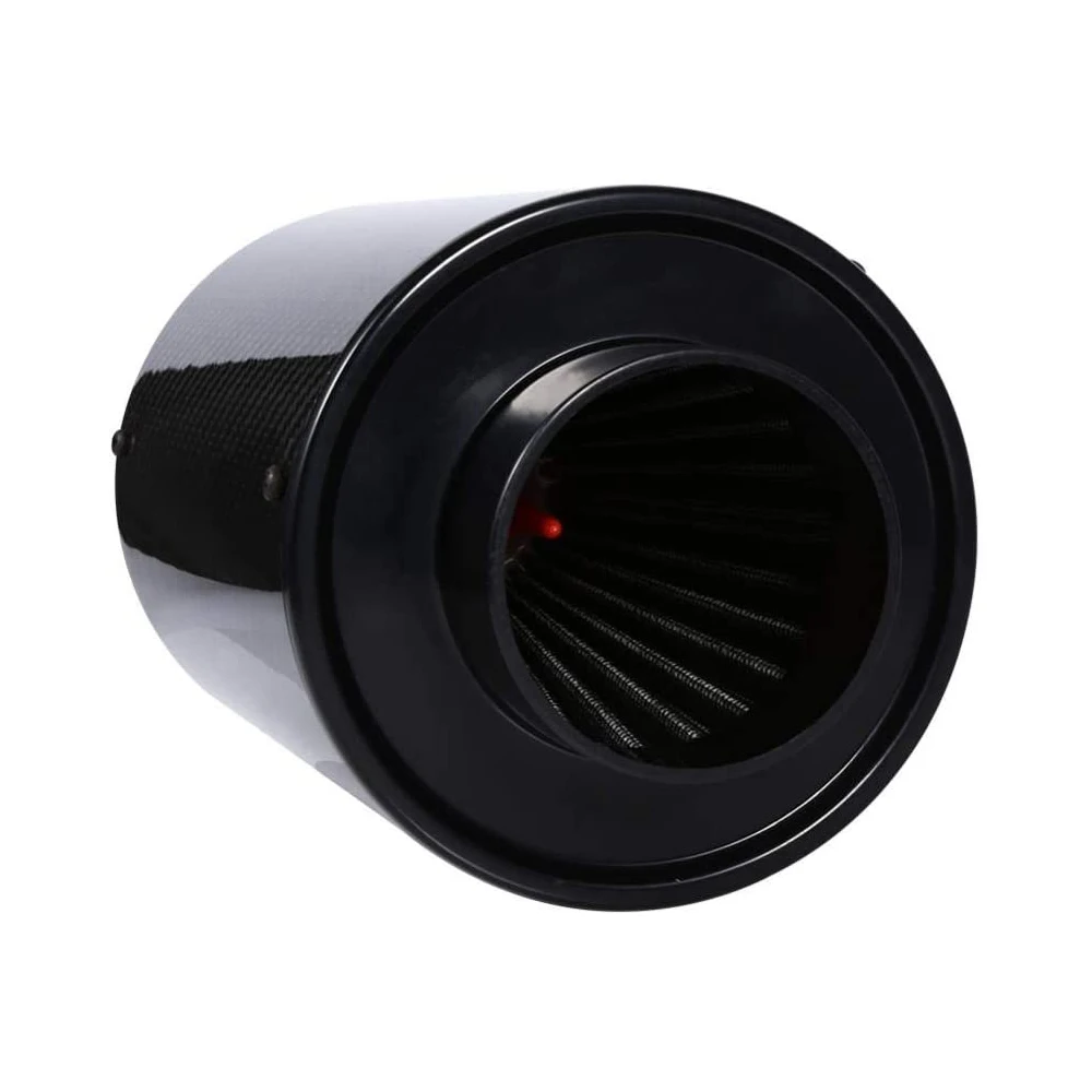 Car Filter 1 Set Universal Car 3 inch Carbon Fibre Cold Air Filter Feed Enclosed Intake Induction Pipe Hose Kit