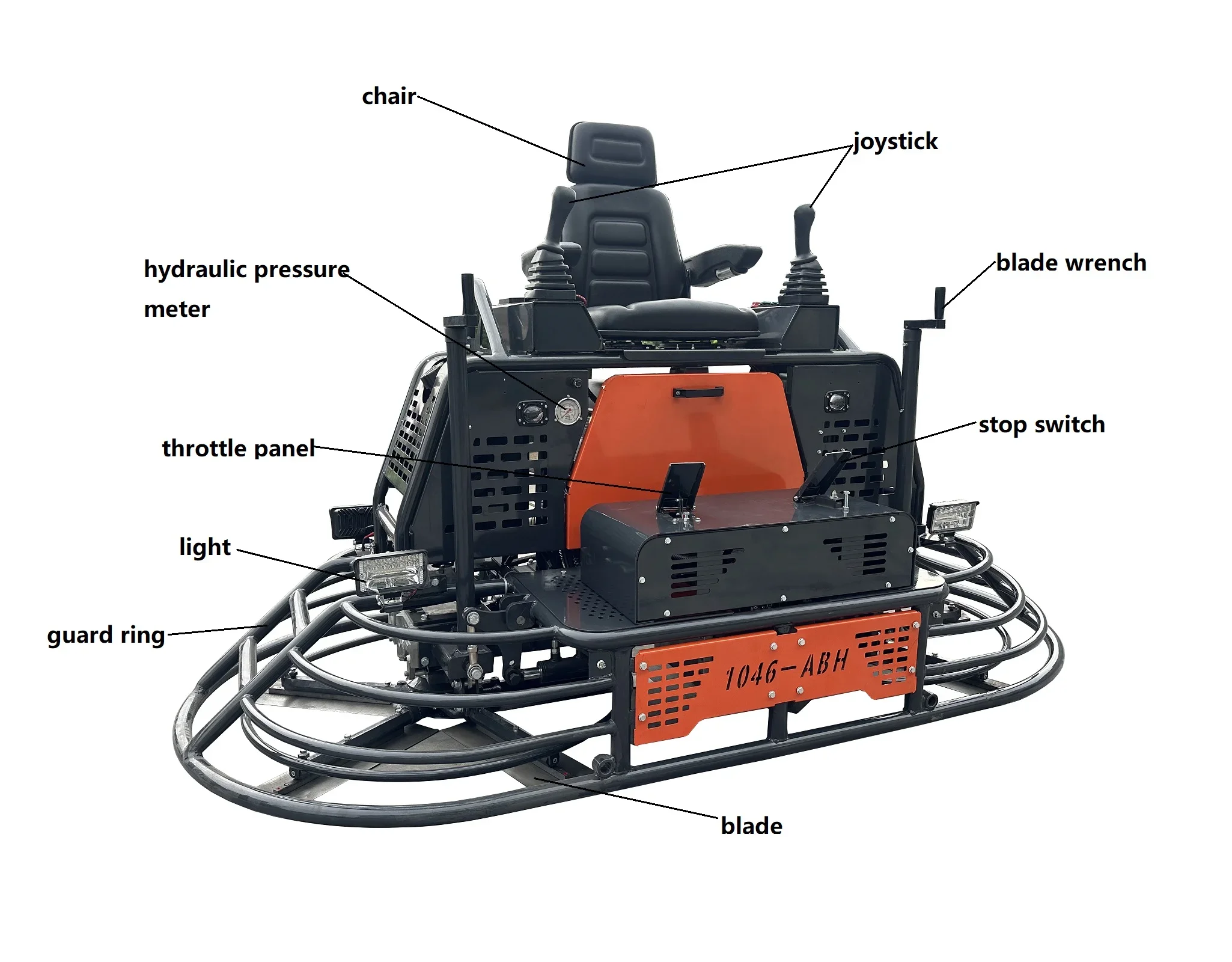 hydraulic concrete power trowel concrete finishing machinegasoline engine ride on