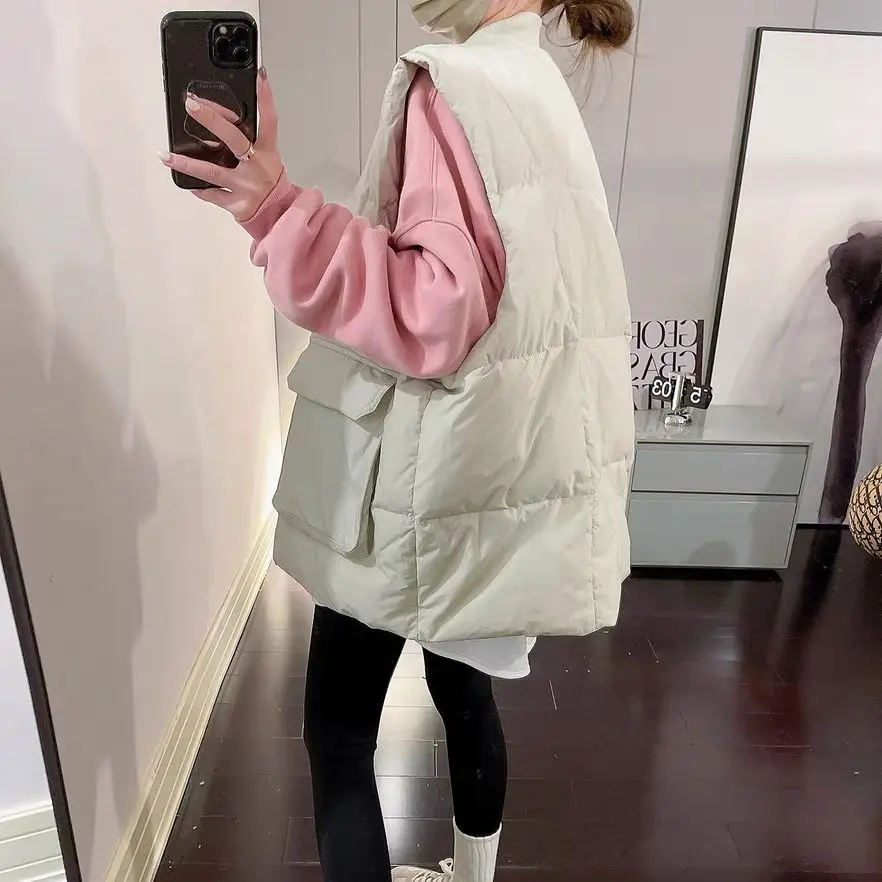 Winter Maternity Sleeveless Coats with Big Pockets Plus Size Pregnant Woman Vest Jackets Button Warm Padded Jacket Women Casual