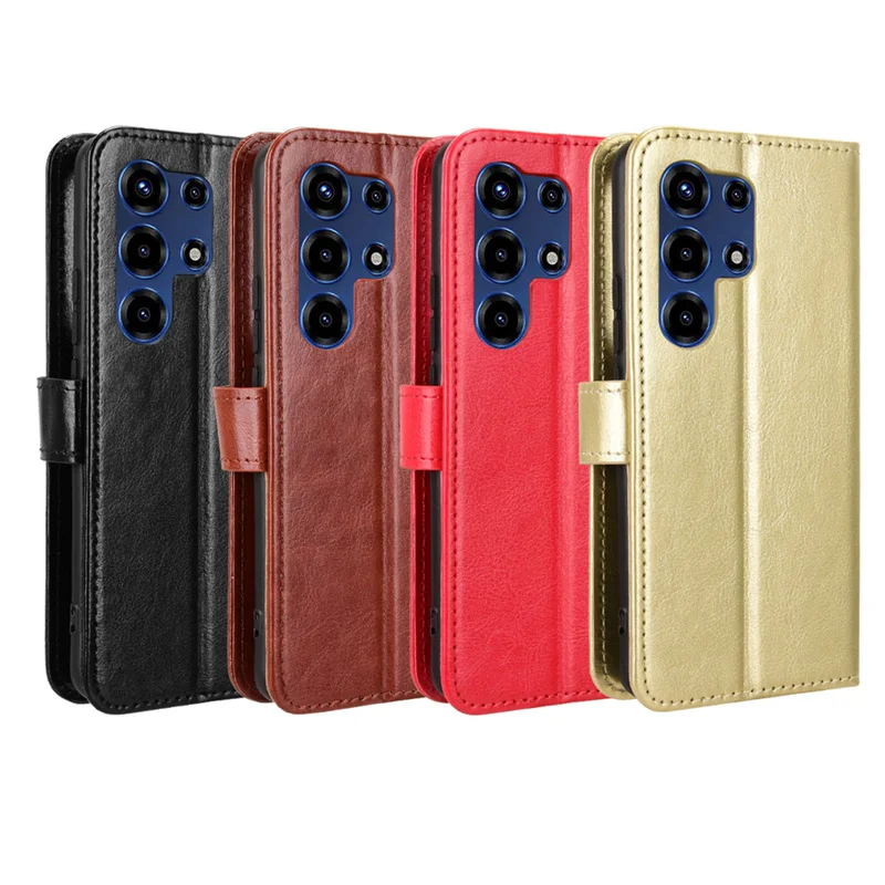 Luxurious Crazy Horse Leather PU Phone Case Skin in Ultra Design