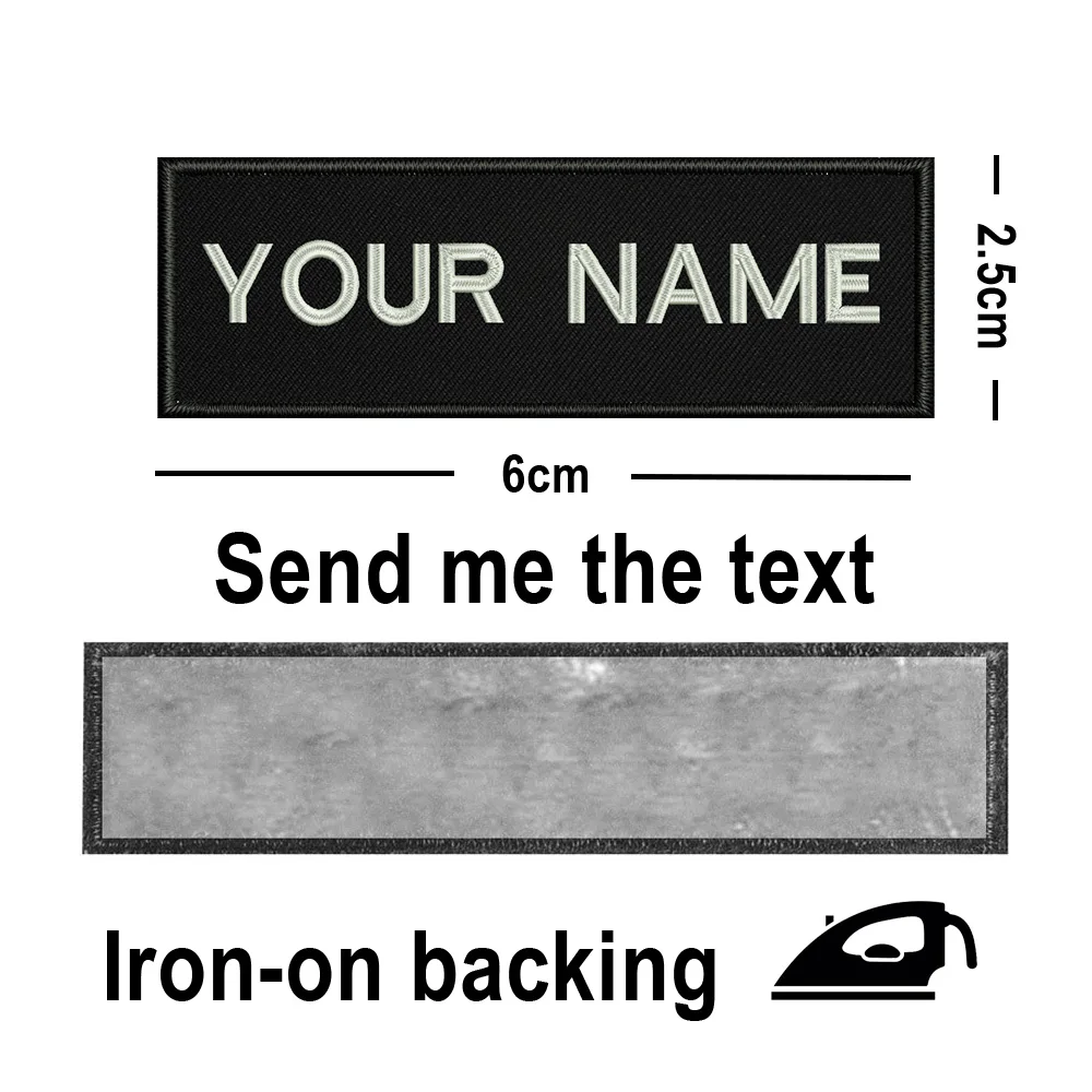 פאצ'ים מותאמים אישית בגודל גדול עם שמות מותאמים אישית, פאץ' רקמה עם פסים, תגיות ותגיות להדבקה על בגדים