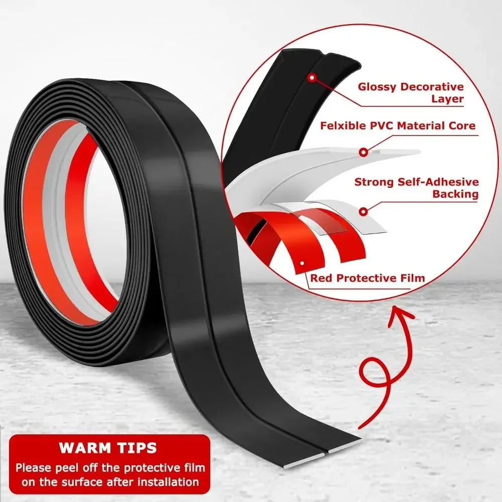 Inside Outside Corner Trim Moulding Flexible Wall Corner Protector Self Adhesive Edge Guards Caulk Strip Floor Transition Strip