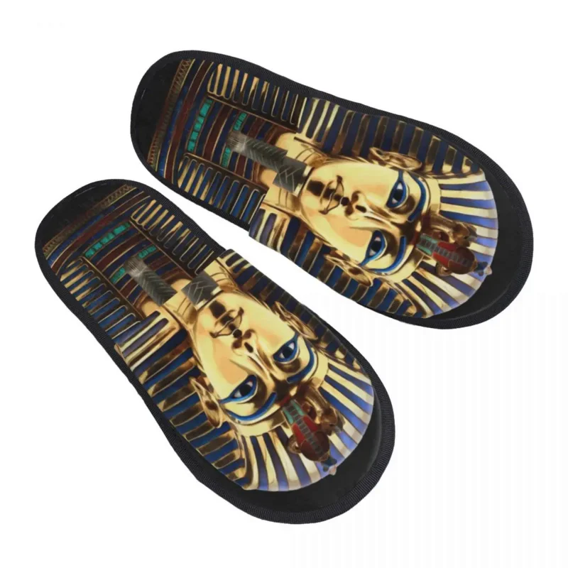 

Ancient Egypt Tutankhamun Pharaoh Guest Slippers for Hotel Women Custom Print Egyptian King Tut House Slipper