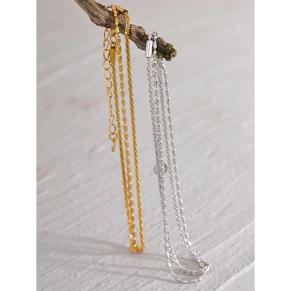 Silver Anklet Bracelet Ankle Chains Cubic Zirconia Anklet Beads Anklet Classic Double Layer Exquisite Chain Stainless Steel Stylish Anklet Women Trendy Summer Charm Gold Silver Color Jewelry