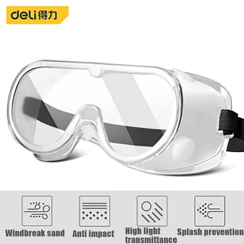 DELI 522001 Eyepiece Anti-splash Anti-fog Anti-impact Anti-dust Anti-sand Glasses Men And Women Cycling Eye Mask Goggles