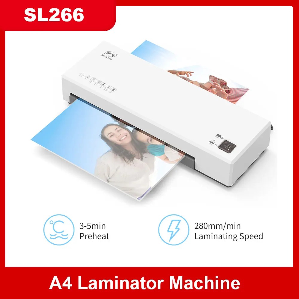 OSMILE SL266 Desktop Laminator Machine Set A4 Size Hot and Cold Lamination 2 Roller System for A4/A5/A6 Laminating Pouches