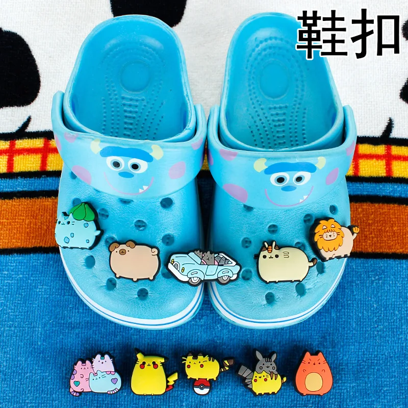 

1pcs Single Sale Cartoon Cute Pokemon Cats Anime Sandals PVC Souvenir Accessories Shoes Buckle Decorations Crocs Charms Gifts