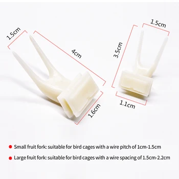 5Pcs Fruit Fork Parrot Pet Bird Plastic Food Holder Feeding on Cage for Hamster Rat 2 Size S/L Fruit Fork Parrot Fruit Fork 6