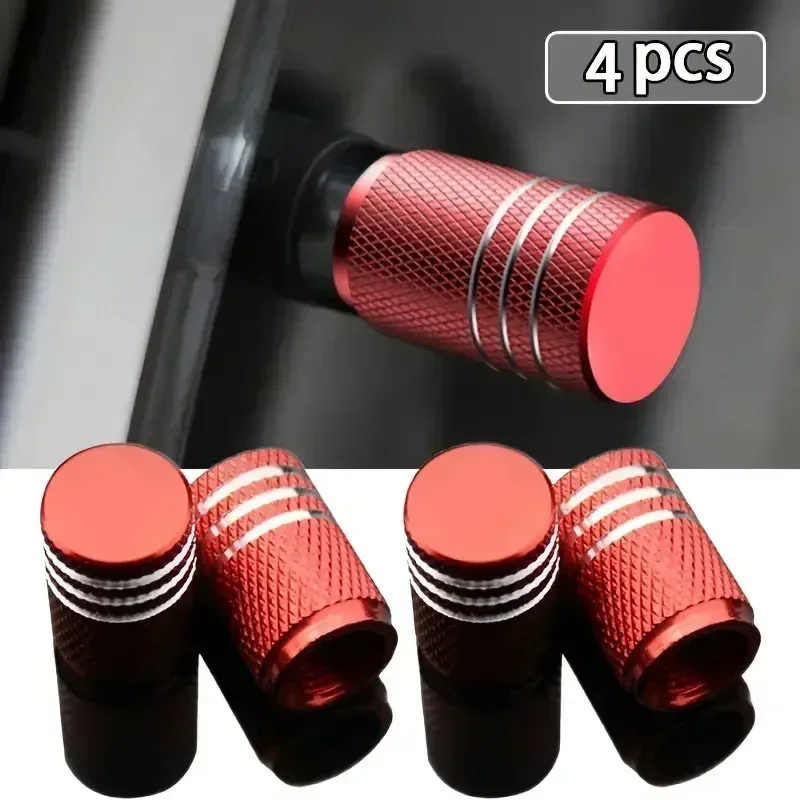 Premium Aluminum Alloy Tire Valve Caps - Set of 4